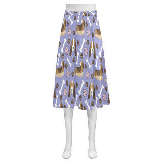 Basset Hound Pattern Mnemosyne Women's Crepe Skirt - TeeAmazing
