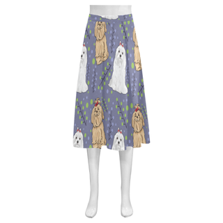 Maltese Flower Mnemosyne Women's Crepe Skirt (Model D16) - TeeAmazing