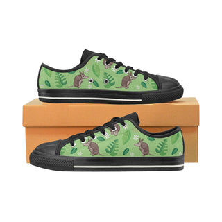 Constrictor Pattern Black Low Top Canvas Shoes for Kid - TeeAmazing