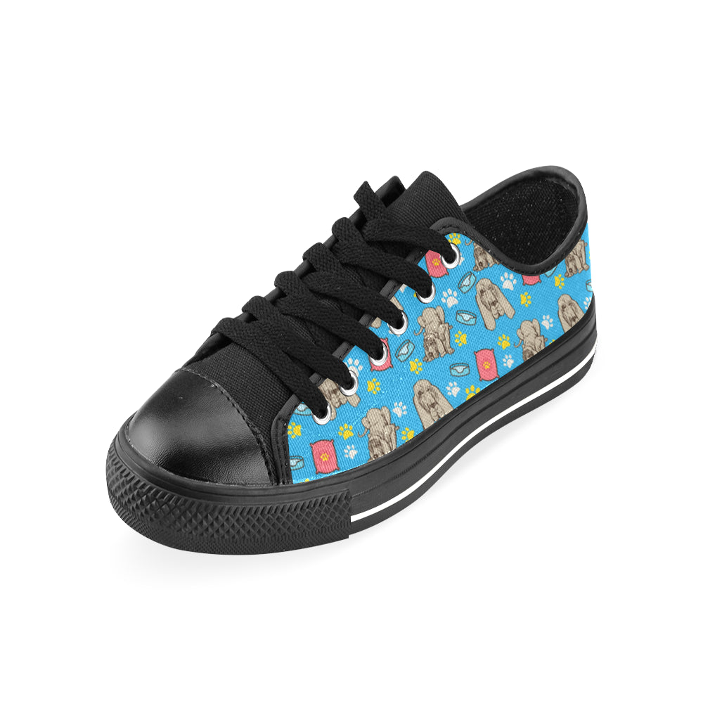 Bloodhound Pattern Black Men's Classic Canvas Shoes/Large Size - TeeAmazing