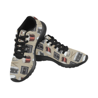 Drum Pattern Black Sneakers for Women - TeeAmazing