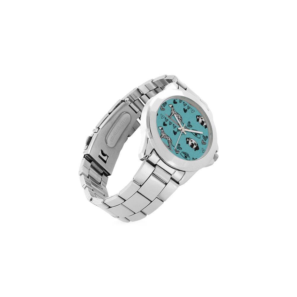 Dalmatian Pattern Unisex Stainless Steel Watch(Model 103) - TeeAmazing