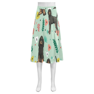 Weimaraner Flower Mnemosyne Women's Crepe Skirt (Model D16) - TeeAmazing