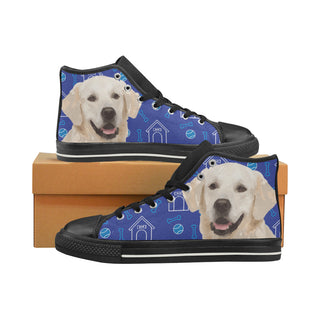 Labrador Retriever Black High Top Canvas Women's Shoes/Large Size - TeeAmazing