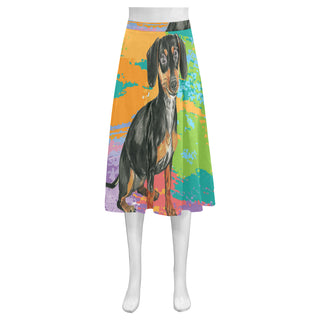 Dachshund Water Colour No.2 Mnemosyne Women's Crepe Skirt (Model D16) - TeeAmazing