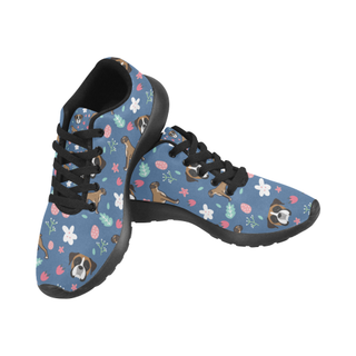 Boxer Flower Black Men's Running Shoes/Large Size (Model 020) - TeeAmazing