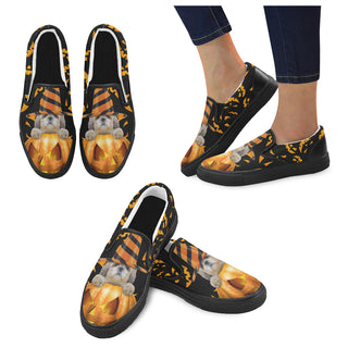 Shih Tzu Halloween Black Women's Slip-on Canvas Shoes - TeeAmazing