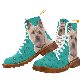 Cairn terrier White Boots For Men - TeeAmazing