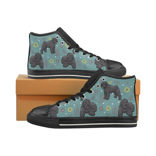 Bouviers Flower Black High Top Canvas Women's Shoes/Large Size (Model 017) - TeeAmazing