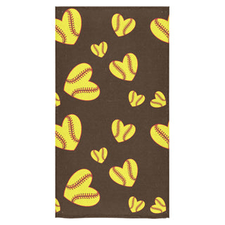 Softball Heart Pattern Bath Towel 30"x56" - TeeAmazing