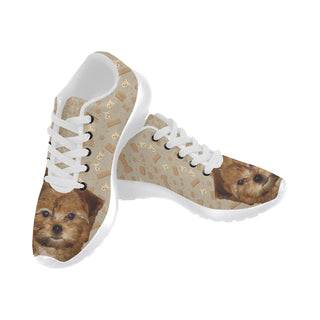 Shorkie Dog White Sneakers for Women - TeeAmazing
