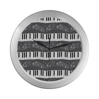 Piano Pattern Silver Color Wall Clock - TeeAmazing