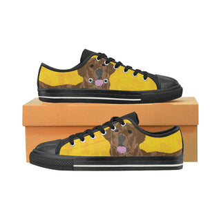 Chocolate Labrador Black Women's Classic Canvas Shoes - TeeAmazing