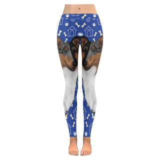 Collie Dog Low Rise Leggings (Invisible Stitch) (Model L05) - TeeAmazing