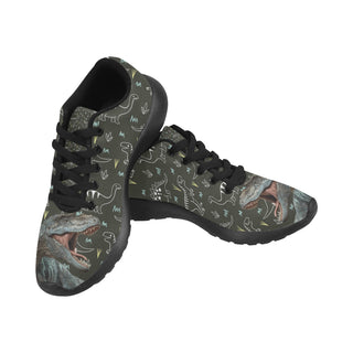 Dinosaur Black Sneakers for Women - TeeAmazing