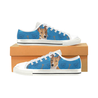 Basenji Dog White Low Top Canvas Shoes for Kid - TeeAmazing