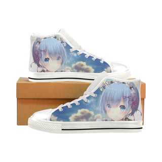 Rem Re:Zero White Men’s Classic High Top Canvas Shoes - TeeAmazing