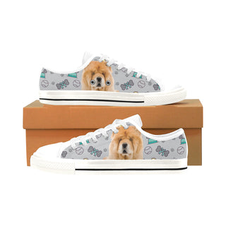 Chow Chow Dog White Men's Classic Canvas Shoes/Large Size - TeeAmazing