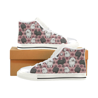 Puli Dog White High Top Canvas Women's Shoes/Large Size - TeeAmazing