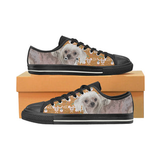 Cute Chinese Crested Black Men's Classic Canvas Shoes - TeeAmazing