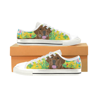 Chocolate Lab White Men's Classic Canvas Shoes - TeeAmazing