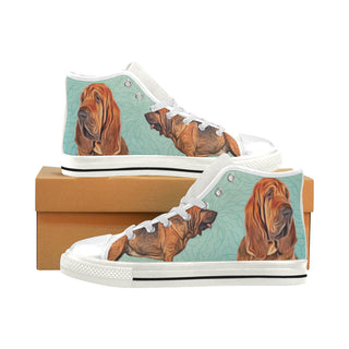 Bloodhound Lover White Men’s Classic High Top Canvas Shoes - TeeAmazing