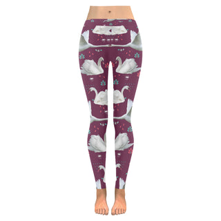 Swan Low Rise Leggings (Model L05) - TeeAmazing