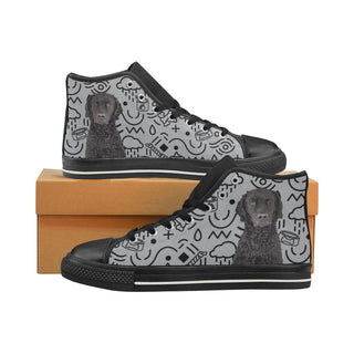 Curly Coated Retriever Black High Top Canvas Shoes for Kid - TeeAmazing