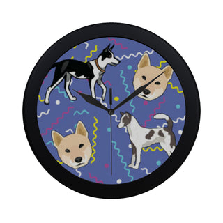 Canaan Dog Black Circular Plastic Wall clock - TeeAmazing