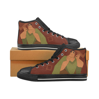 Pacha Meme Black Men’s Classic High Top Canvas Shoes /Large Size - TeeAmazing