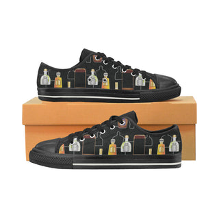 Whisky Black Low Top Canvas Shoes for Kid - TeeAmazing