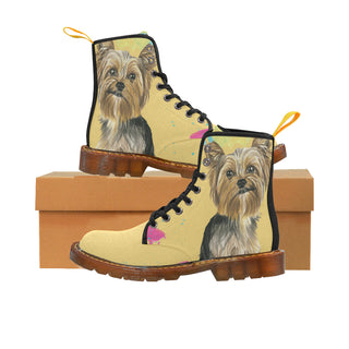 Yorkshire Terrier Water Colour No.1 Black Boots For Men - TeeAmazing