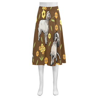 English Setter Flower Mnemosyne Women's Crepe Skirt (Model D16) - TeeAmazing