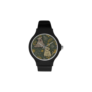 Briard Flower Unisex Round Plastic Watch(Model 302) - TeeAmazing