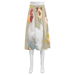Chicken Lover Mnemosyne Women's Crepe Skirt (Model D16) - TeeAmazing
