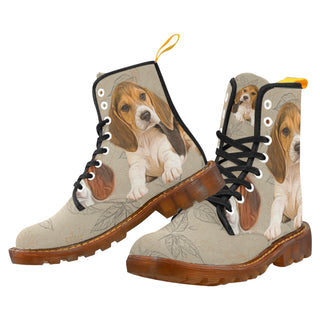 Beagle Lover Black Boots For Women - TeeAmazing