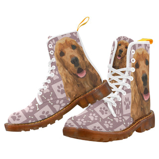 American Cocker Spaniel White Boots For Men - TeeAmazing