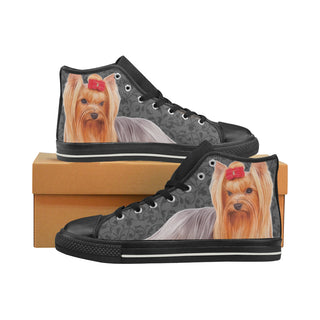 Yorkie Lover Black Women's Classic High Top Canvas Shoes - TeeAmazing