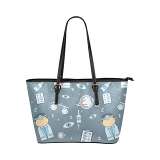 Esthetician Pattern Leather Tote Bag/Small - TeeAmazing