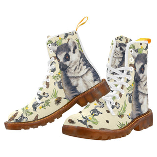 Lemur White Boots For Women - TeeAmazing