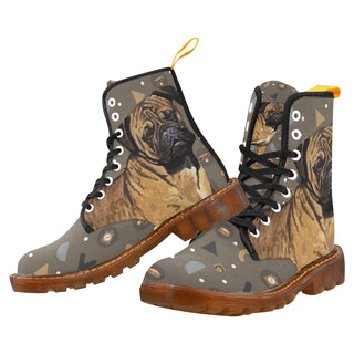 Bullmastiff Dog Black Boots For Women - TeeAmazing