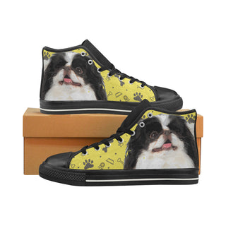 Japanese Chin Dog Black Men’s Classic High Top Canvas Shoes - TeeAmazing