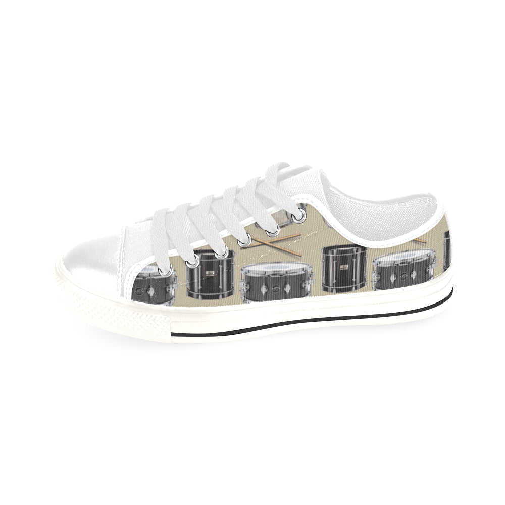 Drum Pattern White Men's Classic Canvas Shoes/Large Size - TeeAmazing