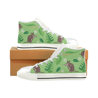 Constrictor Pattern White High Top Canvas Shoes for Kid - TeeAmazing