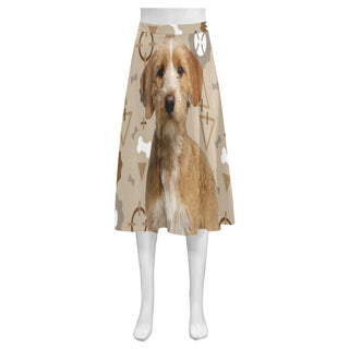 Basset Fauve Dog Mnemosyne Women's Crepe Skirt (Model D16) - TeeAmazing