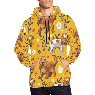 English Cocker Spaniel Flower All Over Print Hoodie for Men (USA Size) (Model H13) - TeeAmazing
