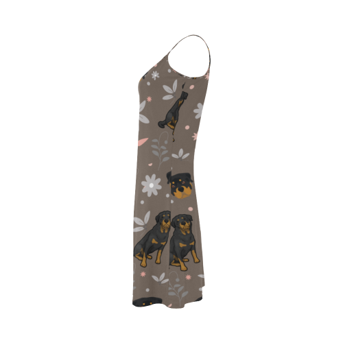 Rottweiler Flower Alcestis Slip Dress - TeeAmazing
