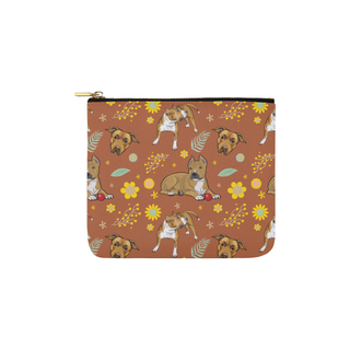 American Staffordshire Terrier Flower Carry-All Pouch 6''x5'' - TeeAmazing