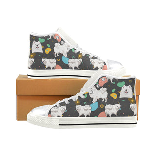 Samoyed White High Top Canvas Shoes for Kid - TeeAmazing