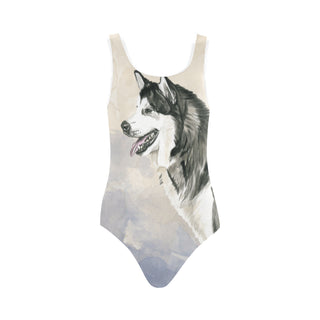 Alaskan Malamute Water Colour Vest One Piece Swimsuit - TeeAmazing